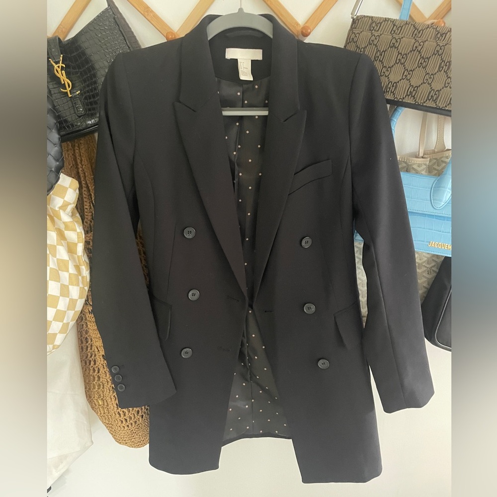 HM | black long tailored blazer
